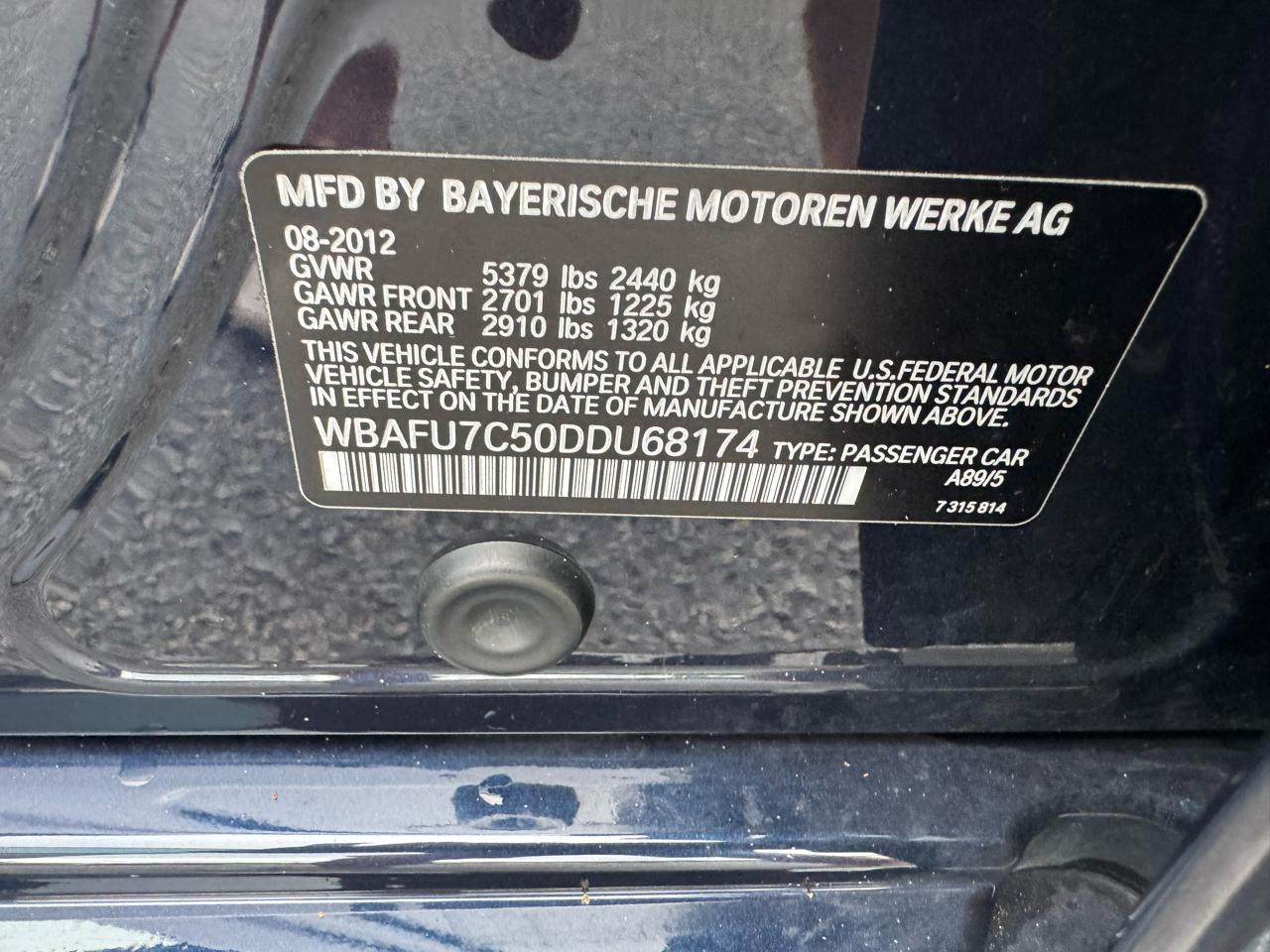 BMW 5 Series 4dr Sdn 535i xDrive AWD 2013
