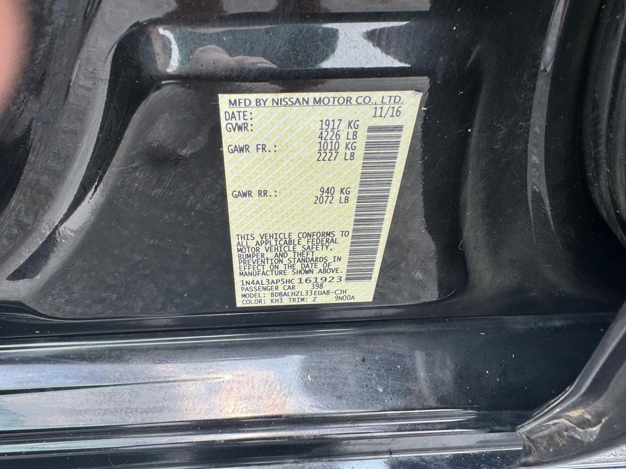 Nissan Altima 2.5 SR Sedan 2017