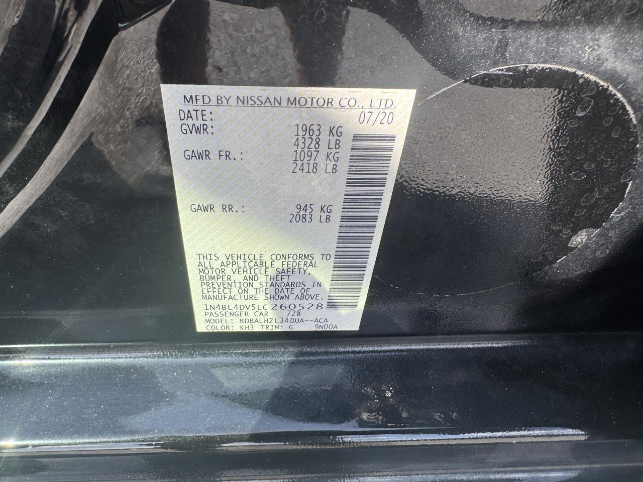 Nissan Altima 2.5 SV Sedan 2020