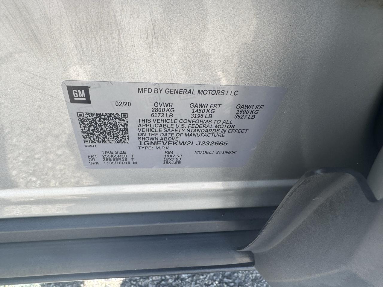 Chevrolet Traverse AWD 4dr LS w/1LS 2020