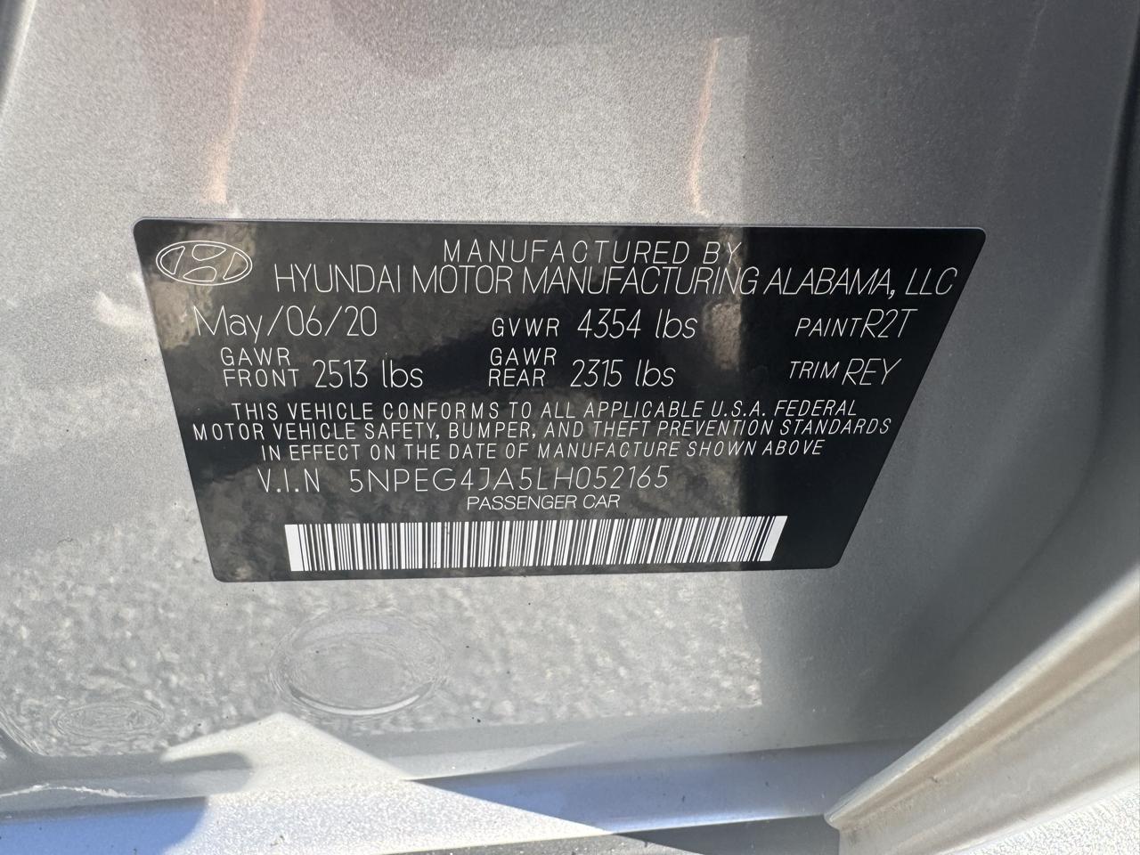 Hyundai Sonata SE 2.5L 2020