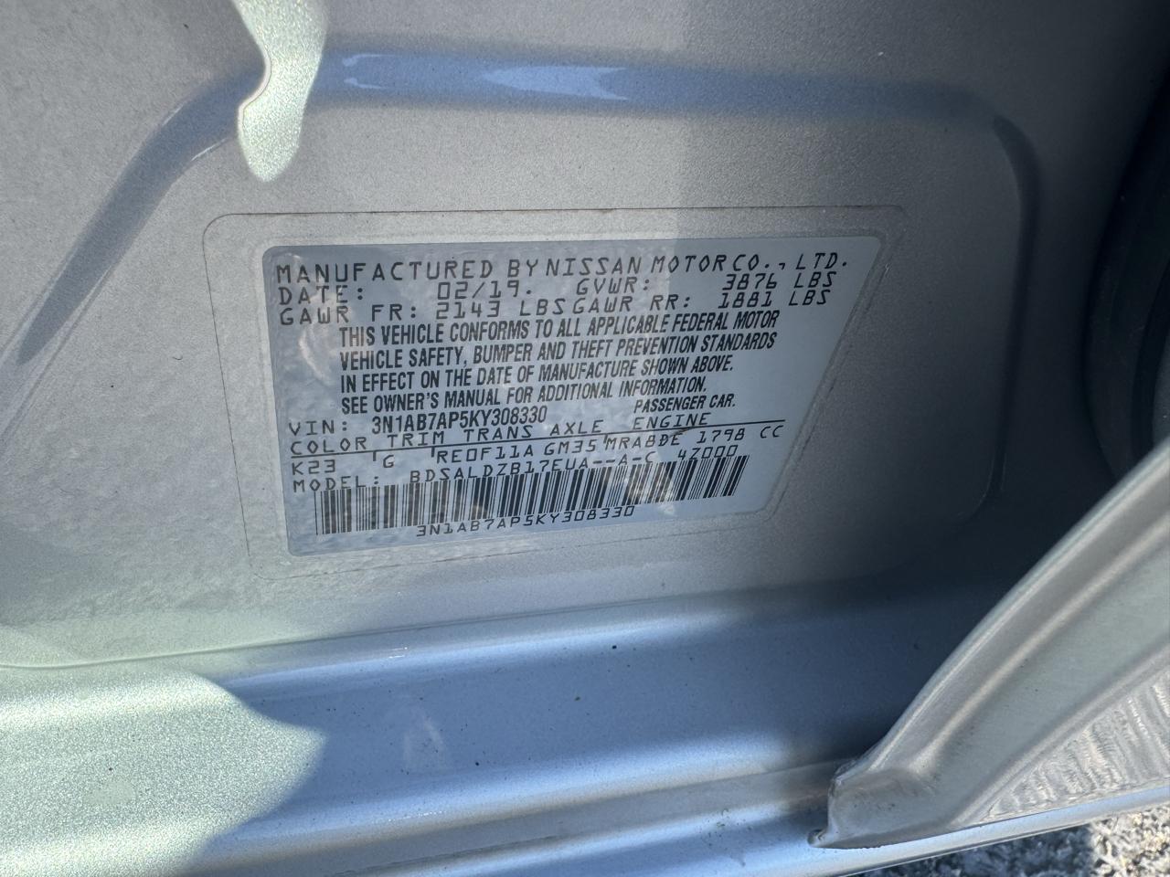 Nissan Sentra SV CVT *Ltd Avail* 2019