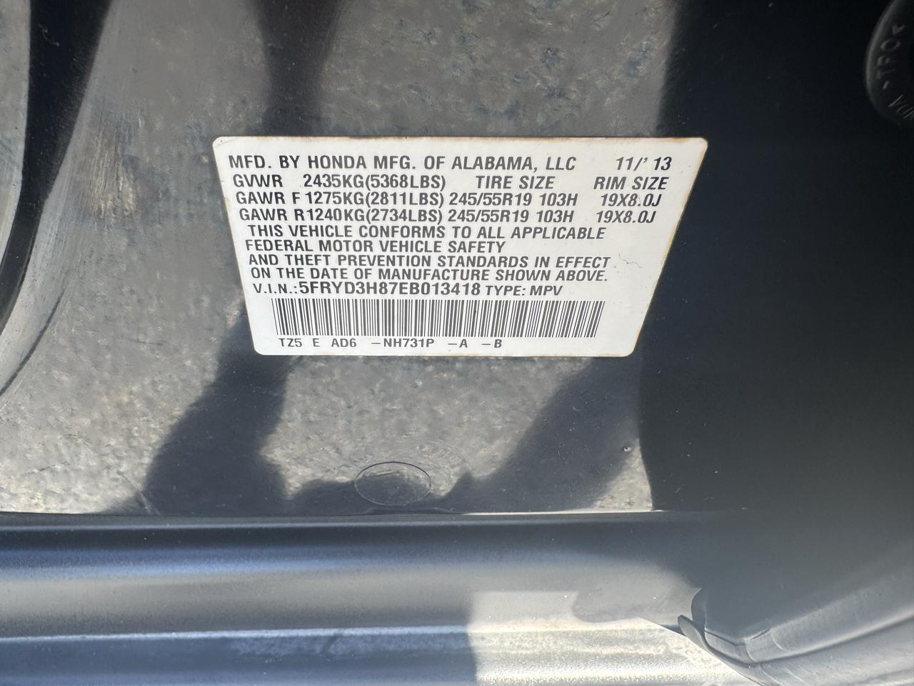 Acura MDX FWD 4dr Advance/Entertainment Pkg 2014