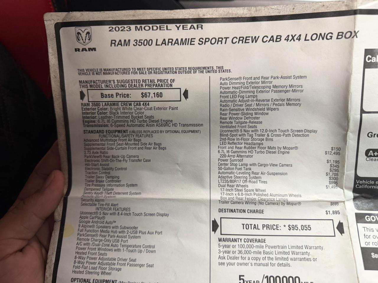 RAM 3500 Laramie 4x4 Crew Cab 8' Box 2023
