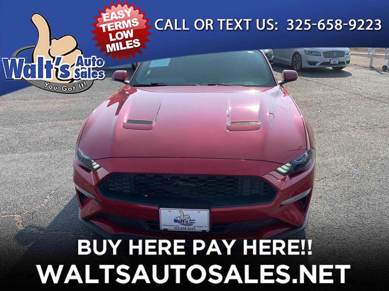 Used 2020 Ford Mustang EcoBoost Coupe for Sale in San Angelo TX 76903