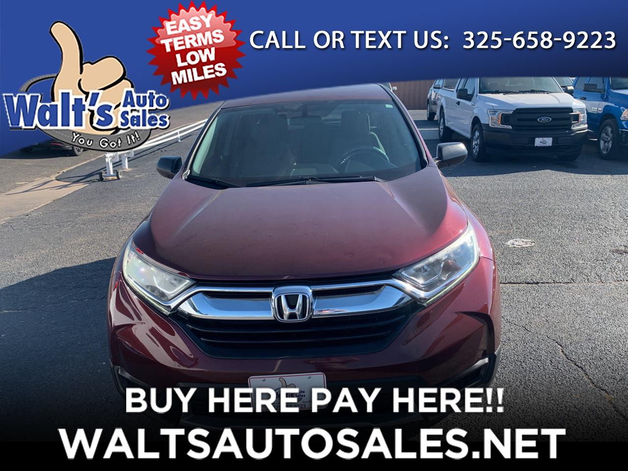 Used 2017 Honda CRV LX 2WD for Sale in San Angelo TX 76903 Walt's Auto