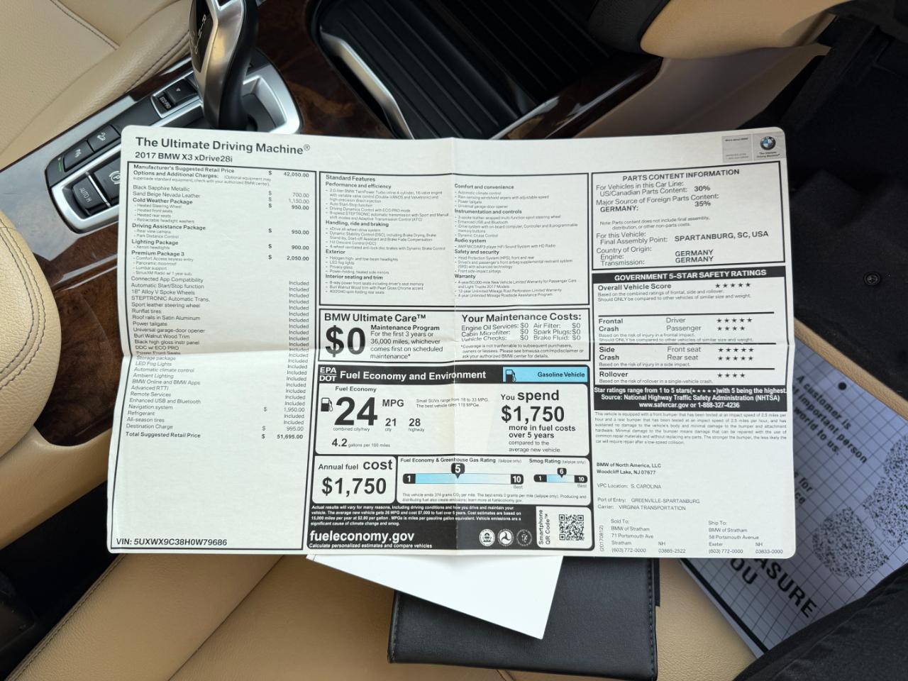 BMW X3 xDrive28i Sports Activity Vehicle 2017