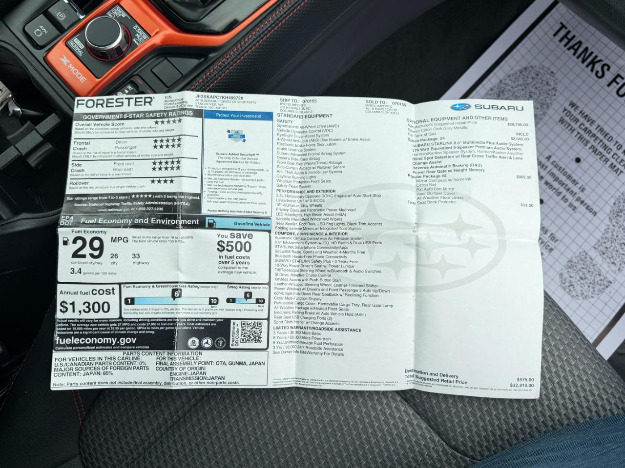 Subaru Forester 2.5i Sport 2019