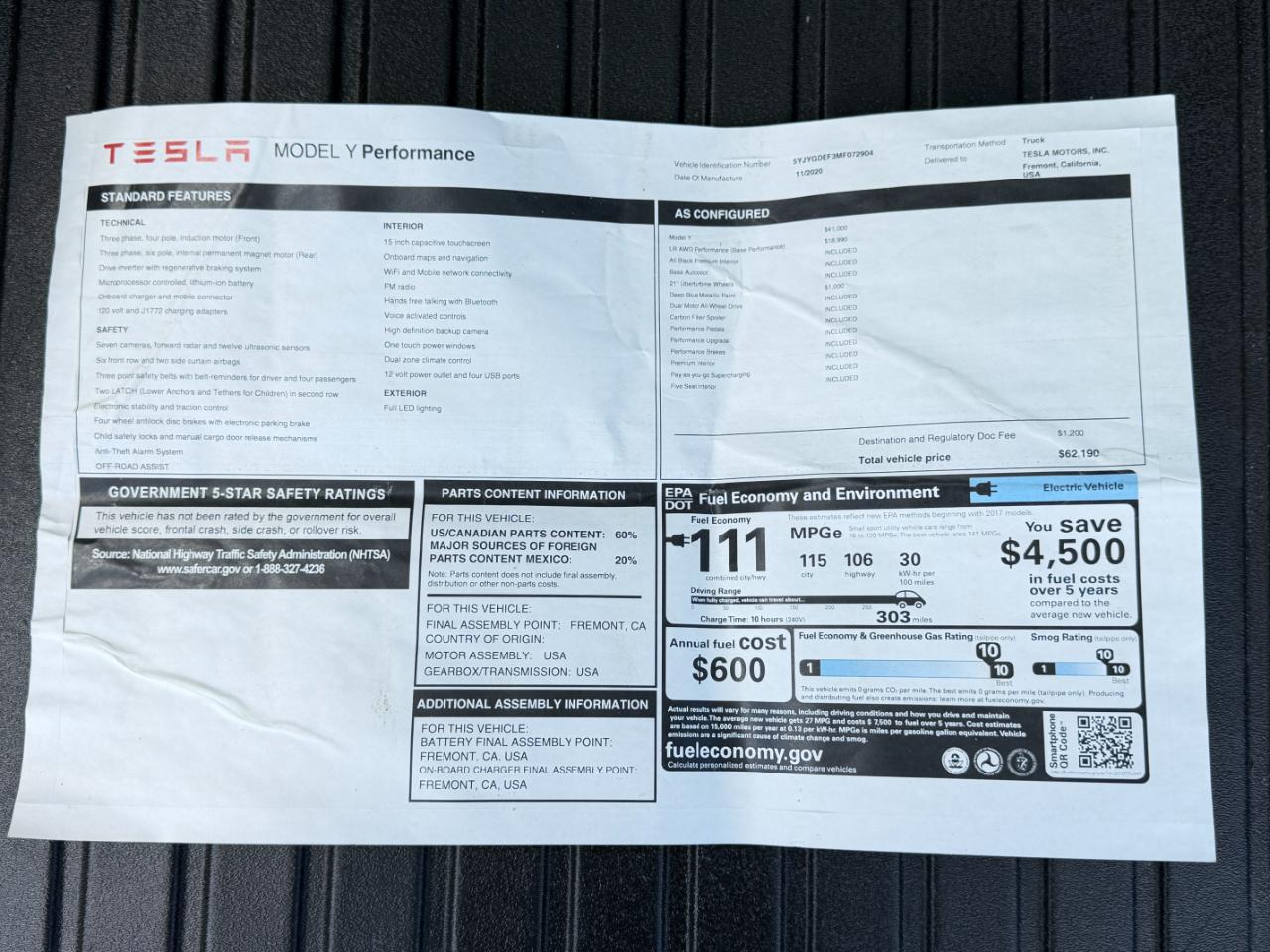 Tesla Model Y Performance AWD 2021
