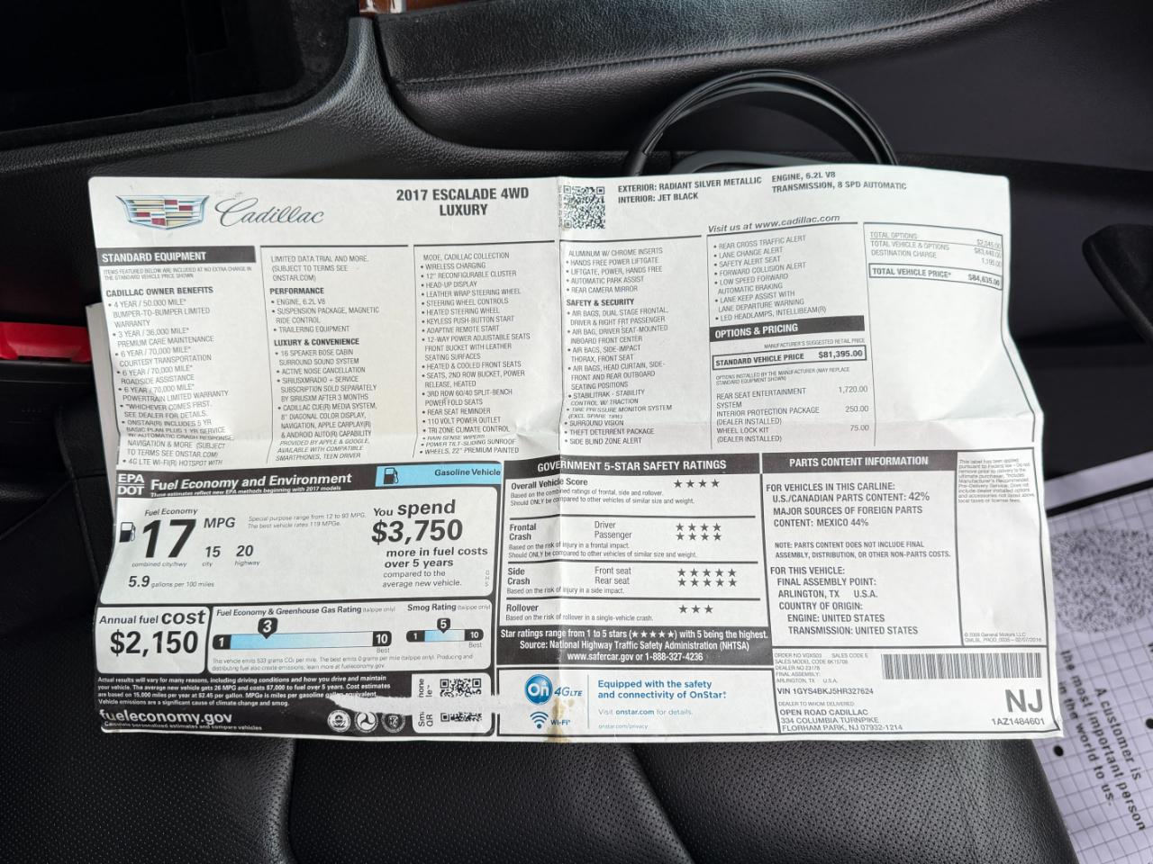 Cadillac Escalade 4WD 4dr Luxury 2017