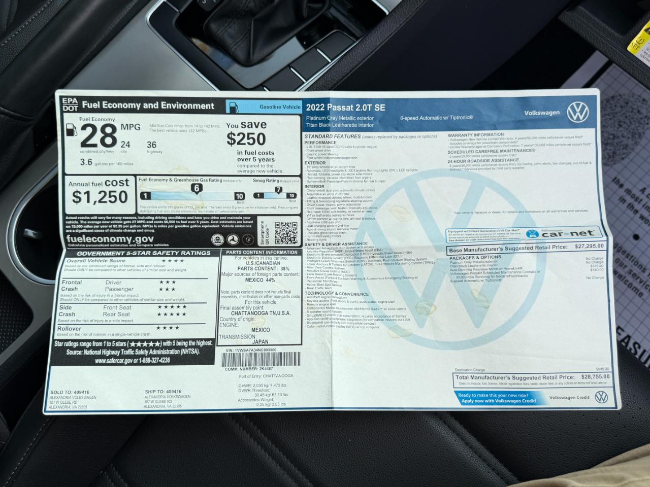 Volkswagen Passat 2.0T SE Auto 2022