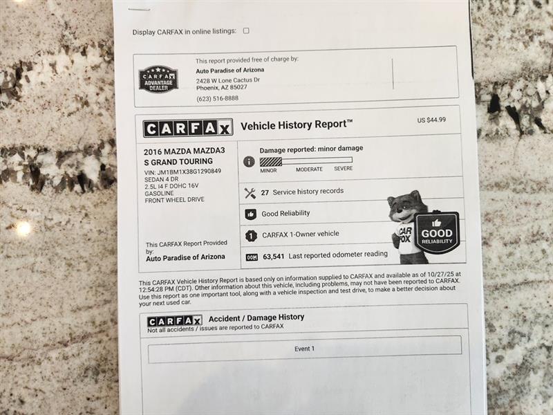 Mazda MAZDA3 s Grand Touring 2016