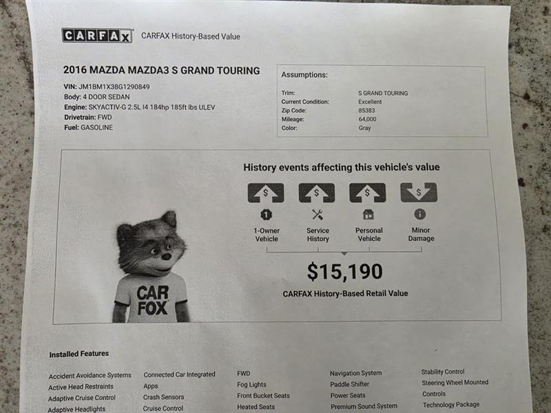 Mazda MAZDA3 s Grand Touring 2016