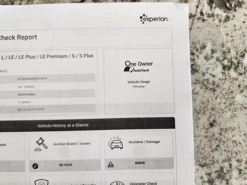 Toyota Corolla S Plus 4D Sedan 2014