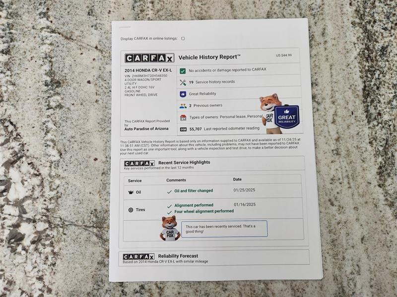 Honda CR-V EX-L 2WD 2014