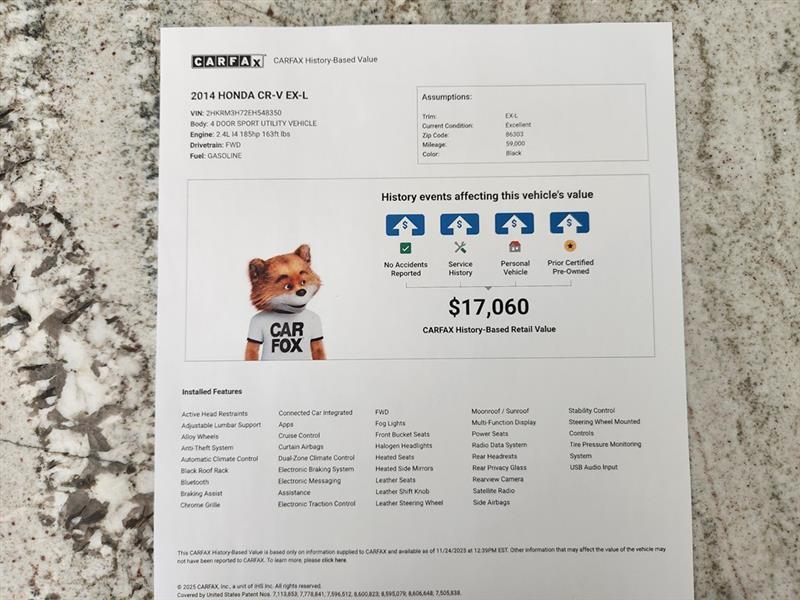 Honda CR-V EX-L 2WD 2014