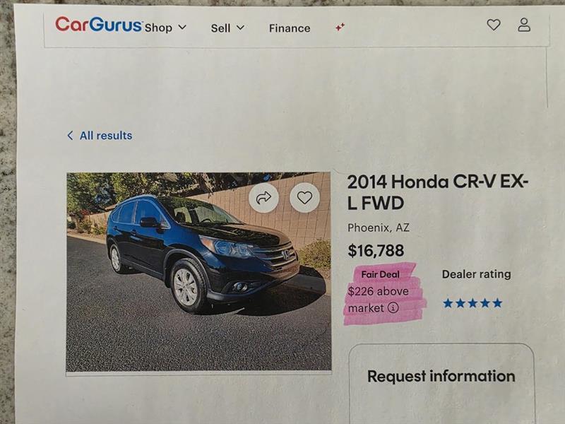 Honda CR-V EX-L 2WD 2014