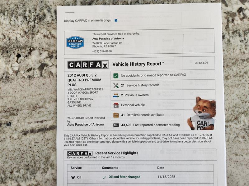 Audi Q5 3.2 quattro Premium 2012