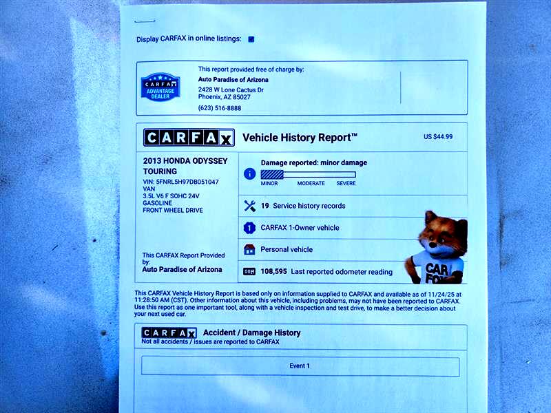 Honda Odyssey Touring 2013