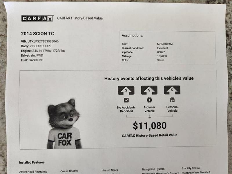 Scion tC Sports Coupe 6-Spd AT 2014