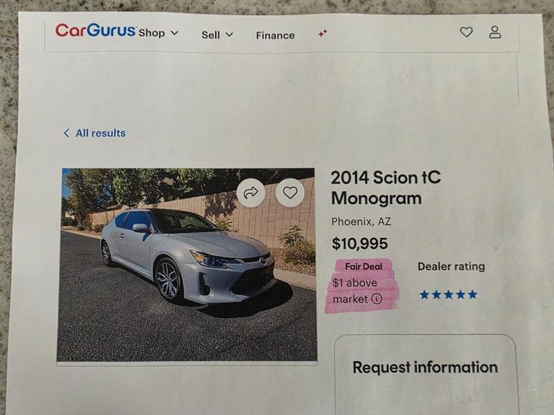 Scion tC Sports Coupe 6-Spd AT 2014