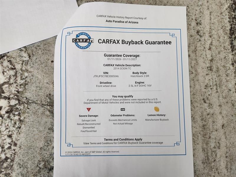 Scion tC Sports Coupe 6-Spd AT 2014