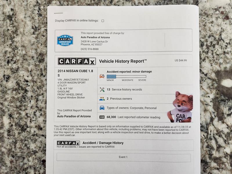 Nissan Cube 1.8 S CVT 2014