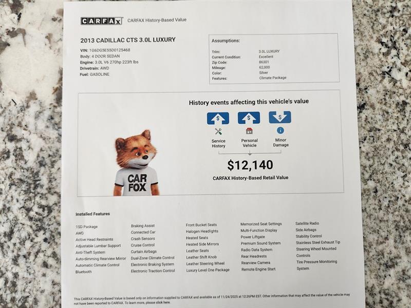 Cadillac CTS Luxury AWD 2013