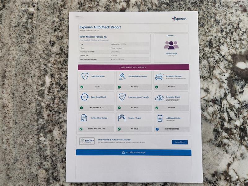 Nissan Frontier XE King Cab 2WD 2001