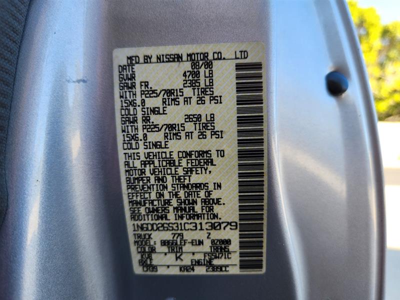 Nissan Frontier XE King Cab 2WD 2001