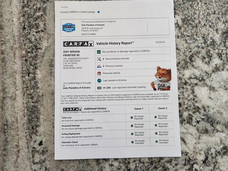 Nissan Frontier XE King Cab 2WD 2001