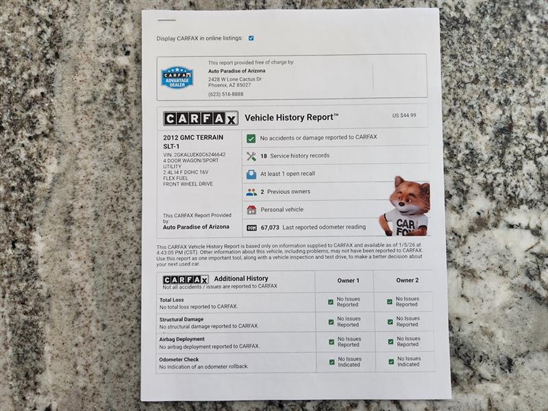 GMC Terrain SLT1 FWD 2012