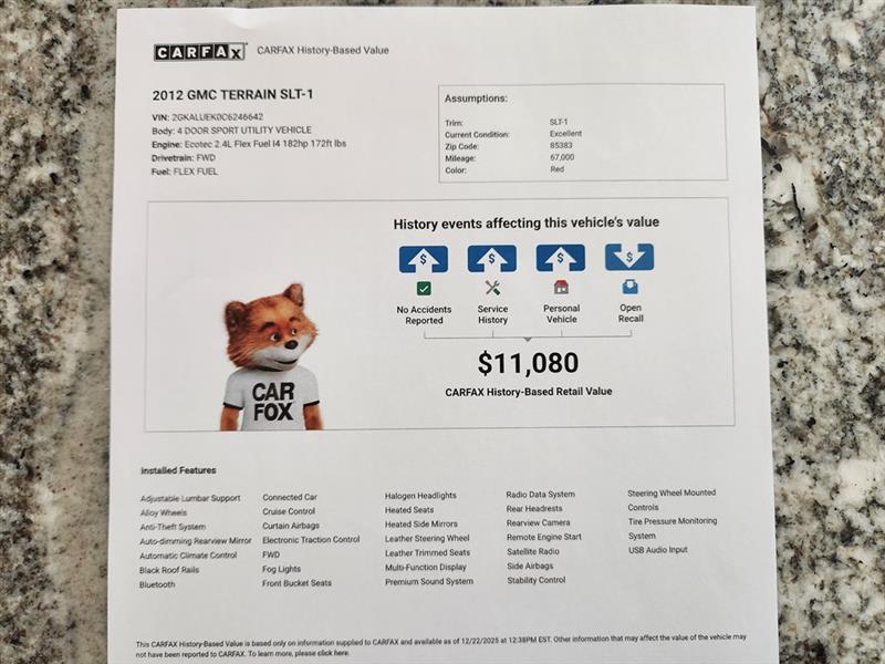 GMC Terrain SLT1 FWD 2012