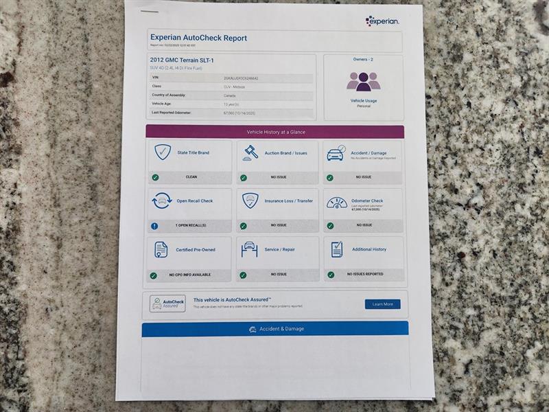 GMC Terrain SLT1 FWD 2012