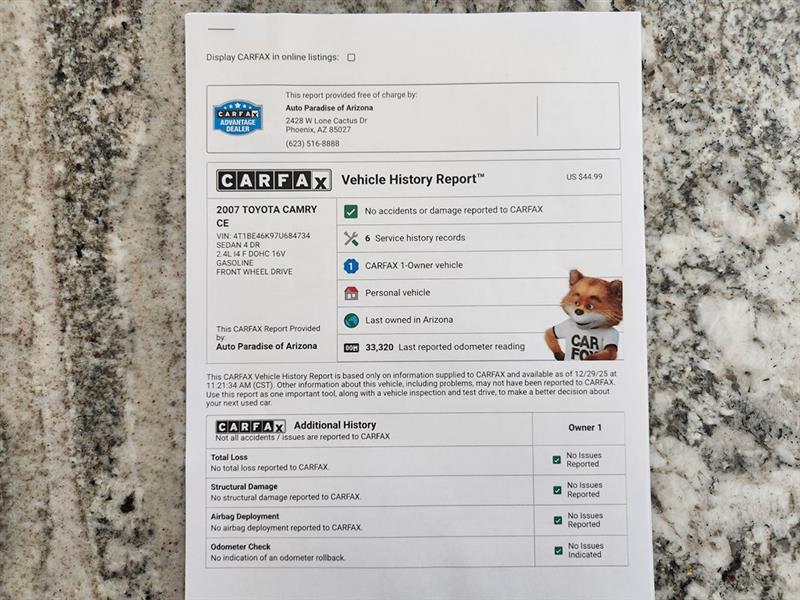 Toyota Camry XLE 2007