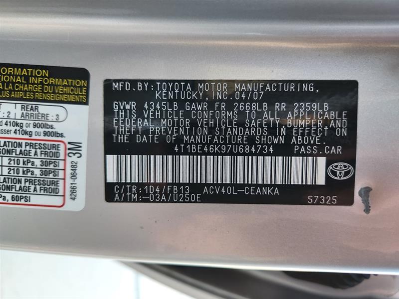 Toyota Camry XLE 2007