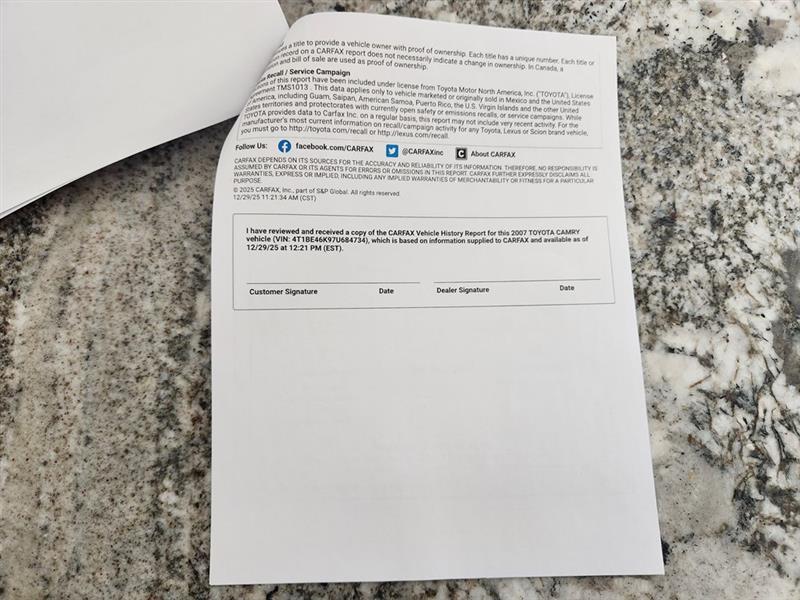 Toyota Camry XLE 2007