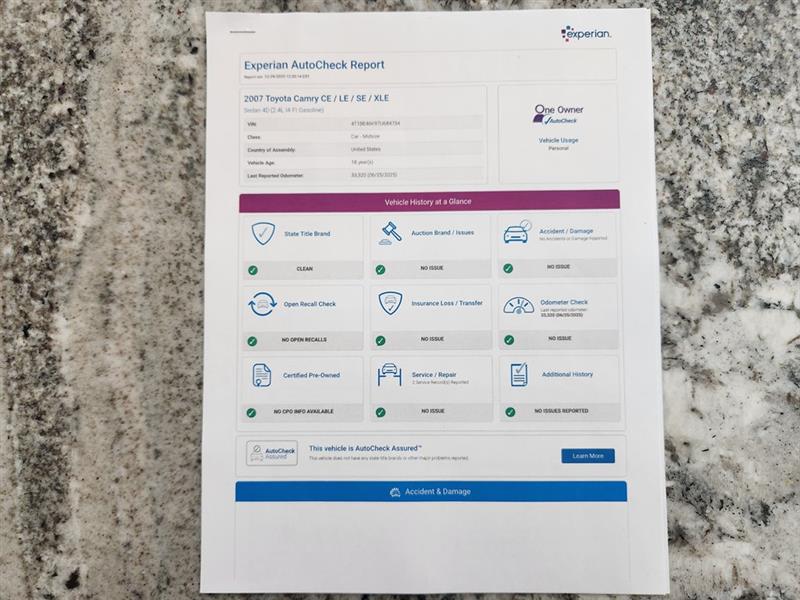 Toyota Camry XLE 2007