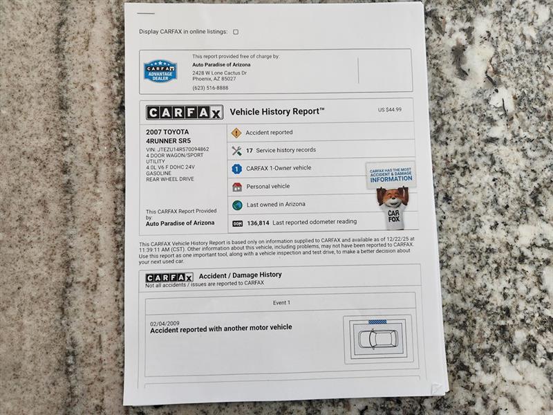 Toyota 4Runner SR5 2WD 2007