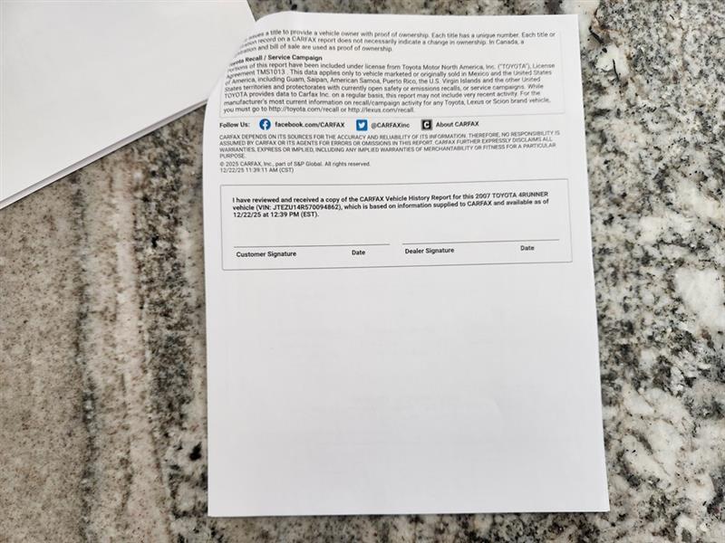 Toyota 4Runner SR5 2WD 2007