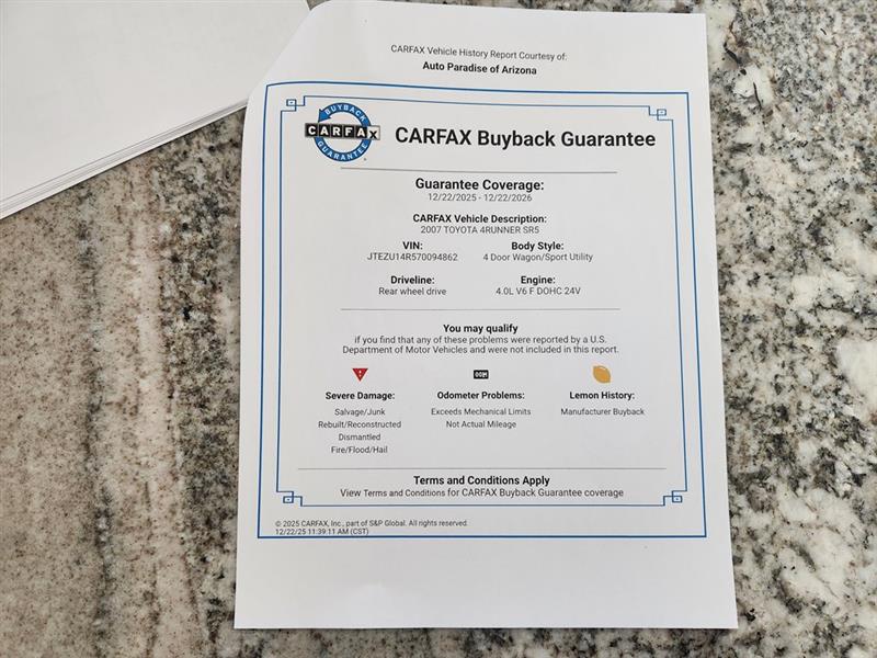 Toyota 4Runner SR5 2WD 2007