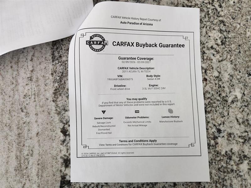 Acura TL 5-Speed AT with Tech Package 2011