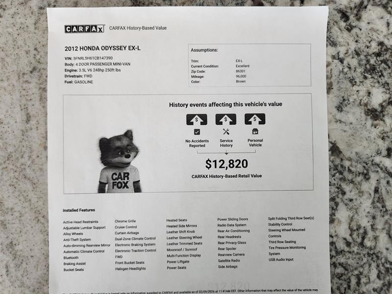 Honda Odyssey EX-L 2012