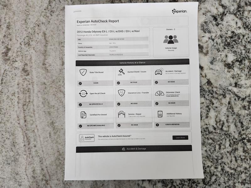 Honda Odyssey EX-L 2012