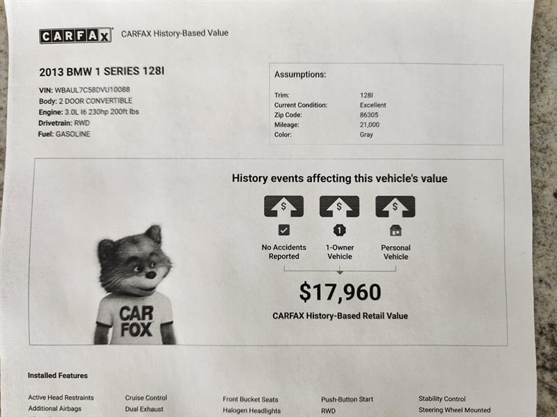 BMW 1-Series 128i Convertible 2013