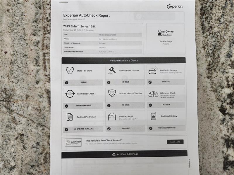 BMW 1-Series 128i Convertible 2013