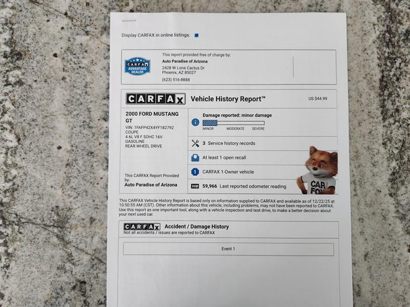 Ford Mustang GT Coupe 2000