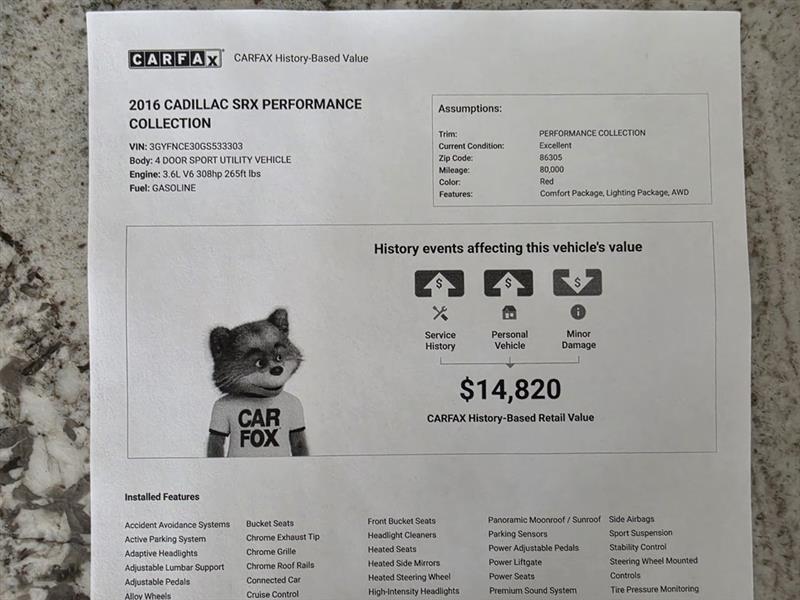 Cadillac SRX Performance Collection FWD 2016