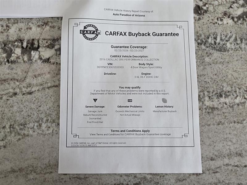 Cadillac SRX Performance Collection FWD 2016