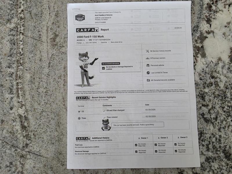 Ford F-150 XL Reg. Cab Long Bed 2WD 2000